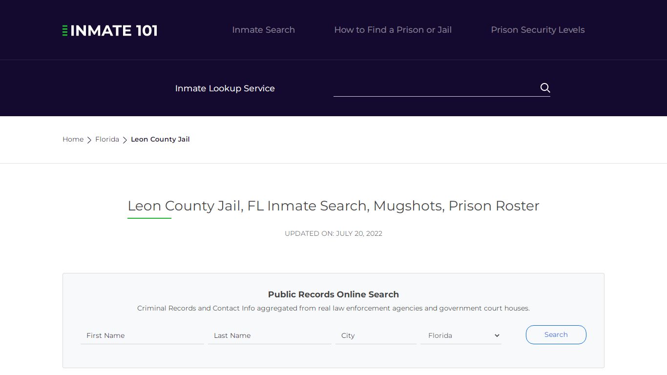Leon County Jail, FL Inmate Search, Mugshots, Prison ...